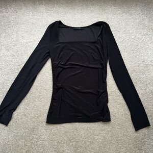 All Saints Black Long Sleeve Blouse